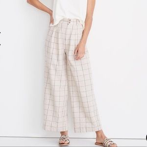 Madewell Pleated Linen Pants in Windowpane